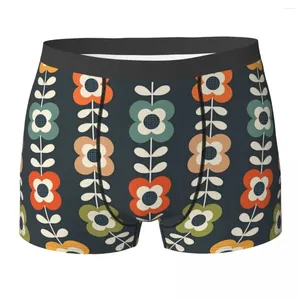 Underbyxor boxare shorts mod blommor i retro färger på kol trosor manliga mjuka underkläder för homme man pojkvän gåvor