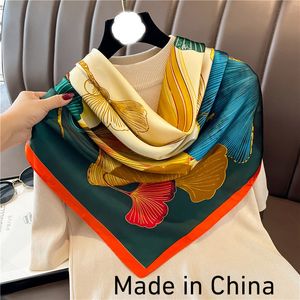 22Style Luxury Brand Classic Simple Letter Design Satin Luxury Square Scarf Outdoor Shaw