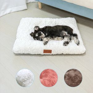 Dog Bed Pet Bed Washable Faux Fur Pet Crate Bed For Dog Anti-Slip Pet Mat Bed For Cat Fluffy Comfy Pet Sleeping Mat For Dog Mat 240115