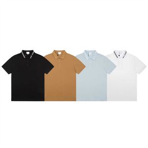 Mäns nya poloskjorta Herrens korta ärm Lapel Classic Solid Color Front Chest Fashion Simple Slim-Fit Business Shirts-XXL