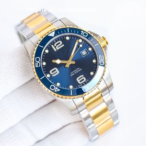 L37813987 Sport Kolekcja Blue Mens Watch Luksusowa automatyczna rucha ze stali nierdzewnej żółta złota ceramiczna szafir Sapphire Crystal Classic Randwatch 10 kolorów