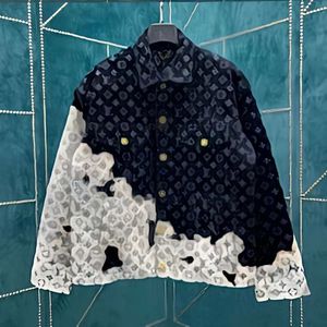 10a toppkvalitet herrrock lyxdesigner jackor 24SS Spring Autumn New Destroyed Flower Denim Jacket Men Casual Loose Jacket Tops