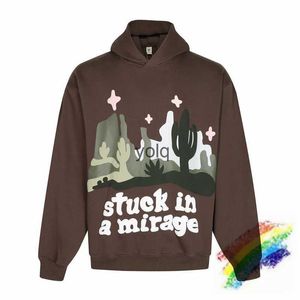 Herren Hoodies Sweatshirts ck in A Mirage BROKEN PLANET Hoodie Männer Frauen Brown Puff Print Pullover Hoodedyolq