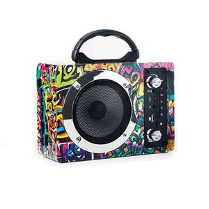 Trådlös högtalare Portable Home Outdoor Square Dance Karaoke Högtalare Retro Högvolym bil Bluetooth -högtalare