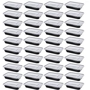 Louça 50 Pcs Recipiente Transparente Com Tampa Descartável Lancheira Salada Embrulhando Caixas Capa Piquenique Bento Lidded