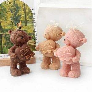 Ferramentas de artesanato 3D Cute Teddy Bear Candle Mold DIY Animal Gypsum Epoxy Resin Handmade Soap Animal Mold Holiday Party Gifts Home Decor YQ240115