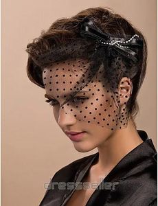 Headpieces Attractive Vintage Bow Black Tulle Net Birdcage Veil Headpiece Head Veil Wedding Bridal Accessories Wedding Bride Hat 2018 Cheap S