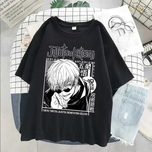 2024 Anime Baskı Kadınlar T-Shirt Jiu-Jitsu Kaisen Grafik Kısa Kol Tişörtü Harajuku Unisex Tee Y2K Serin UNISEX Giyim Üstleri