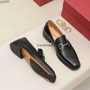 Feragamo Ferra Spring and Summer New Moccasin British High-end Business Formal Leather Shoes Men's Suits Leather Lefu Shoes TF4R
