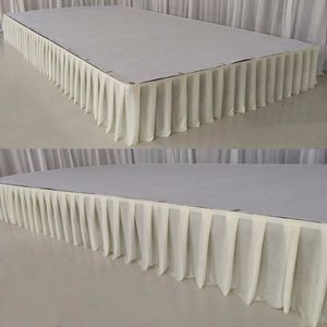 White pleated table skirt wedding backdrop curtains for table clothes table cover wedding stage table skirting for event party 240113