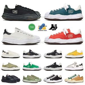 Vintage Maison Mihara Yasuhiro Blakey OG Sole Canvas Low Mens Sports Sneakers Womens Trainers Low Tops Green Black White Yellow Mmy Retro Shoes Walking Jogging