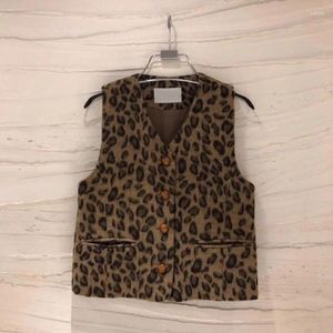 زر سترات النساء طباعة مزاج v-neck reortro leopard phechcoat women 2024 Style Slim Autumn Cropt