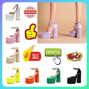 Designer Casual Luxury High Heels Dress Shoe For Women Patent Leather Sexy Style Thick Sules Heel Öka Höjden Anti Slip Wear Resistant Party