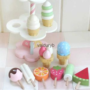 Kitchens Play Food Simulation Kids Magnetic Ice with Display Stand Wooden Toy Birthday Giftvaiduryb