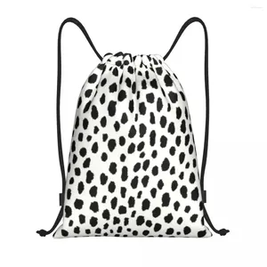 Shopping Bags Classic Dalmatian Spots Drawstring Women Men Portable Gym Sports Sackpack Dog Polka Dot Training Storage Backpacks