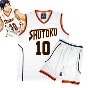 Kuroko no Basuke Cosplay Shutoku Uniformes Escolares Midorima Shintaro NO 10 Camiseta Shorts Set2158