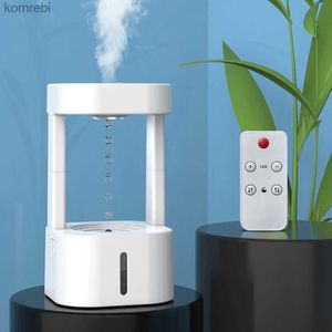 Humidifiers 580ML Water Drops Anti Gravity USB Air Humidifier Diffuser Ultrasonic Aroma Mist Maker Electric LED Display Lamp for Bedroom CarL240115