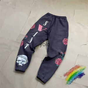 Pantaloni da uomo Pantaloni sportivi con stampa teschio marrone Saint Michael Uomo Donna Pantaloni jogger oversize con coulisse di alta qualitàyolq