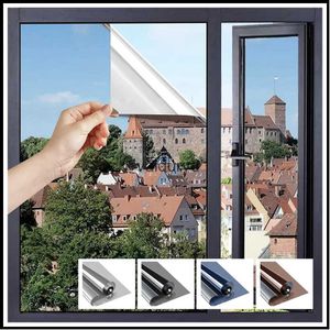 Wall Stickers Window Film One Way Daytime Privacy Glass Tinting Film for Home Sun Blocking Window Tint Reflective Mirror Heat Control Stickervaiduryd