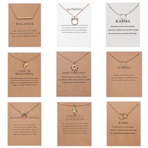 10 Styles Fashion Jewelry Women Pendant Necklace Cat Ear Angel Wings Bird Animal Circle Geometric Charm Clavicle Chains Collar255a