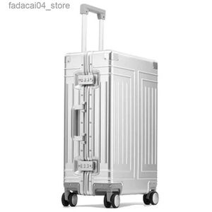 Suitcases 100% high-rank aluminum-magnesium high quality Rolling Luggage for boarding Spinner International brand Travel Suitcase Q240115