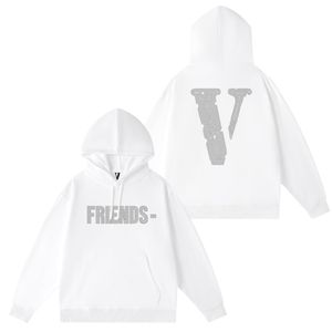 Vlone t shirt 2024 Mens Women Designers Hoodie with caps Loose Tees Fashion Brands Tops Man S Casual Shirt Luxurys Clothing Street Polos long Sleeve Clothes