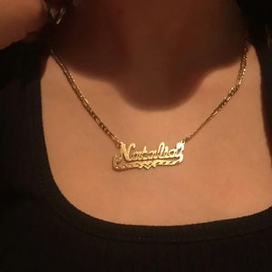 Collane Collana con nome personalizzato con cuore Collana bicolore Placcato in oro Doppio piatto con lettera Ciondolo regalo di gioielli per donne e ragazze