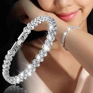 Beaded New Fashion Roman Style Vintage Bracelet Crystal From Swarovskis for Women Charm Silver Bracelets Bridal Wedding Fine Jewelry