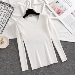 Blusas femininas Camisa de camada base com decote em V com nervuras Slim Fit Camiseta térmica para outono / inverno Senhoras macias