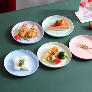 プレート日本の家庭の骨吐き板プラスチックかわいい小さな小麦のストローミールゴミ回り円形の皿