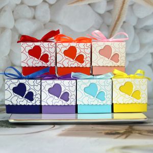 Love candy box Hollow heart favor Holders Packing Square lace gift package boxes for birthday Christmas