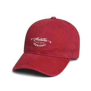 Bonés de bola de designer chapéu de língua de pato polido, top macio lavado masculino, chapéu de beisebol de alta qualidade, chapéu de aba larga bordado em inglês americano POY2