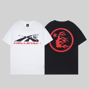 Hellstar T Shirt Designer T قمصان الرسم البياني ملابس الملابس ملابس Hipster مغسولة في الشارع غرافيتي حروف رسائل طباعة عتيقة سوداء فضفاضة