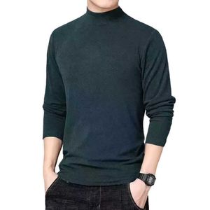 Men's T-shirts Double-sided German Half High Neck Long Sleeved Constant Temperature Warm Underwear for Autumn and Winter Paired with Solid Color Base Shirt