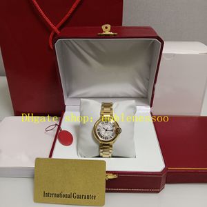 Vere foto signore con documenti in scatola orologio da donna da 33 mm quadrante argento w69003z2 braccialetto oro giallo movimento automatico orologio meccanico classico casual da donna