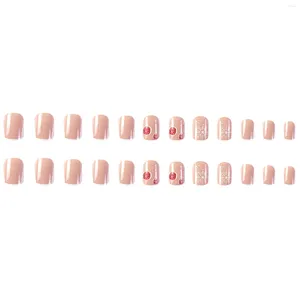 False Nails Nude French Press-on Nail Christmas Theme Square Tips Resin Artificial For Salon Expert And Naive Women