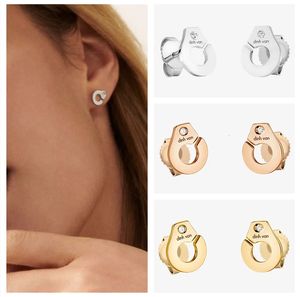 Dinh Van French brand rose gold earrings S925 sterling silver handcuff earrings women's personalized jewelry 240113