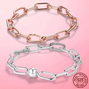 Gold Original Farbe 925 Silber Mich Karabinerverschluss Kette Link Femme Armband Für Frauen Schmuck Geschenk Pulseira YQ240115