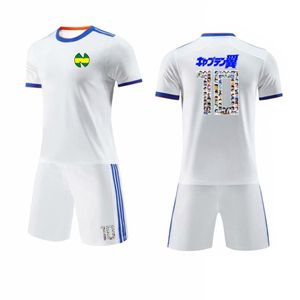 Kid Männer Größe Maillots de Foot Captain Tsubasa Cosplay Kostüm Weiße Fußballtrikots Japan Frankreich Spanien Kits Ozora Oliver Atom foo195N