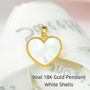 Muzhi Real 18K Gold Heart Pendant Halsband äkta AU750 Natural Red Agate Pendant Simple Fashion Fine Jewelry Gift for Women240115