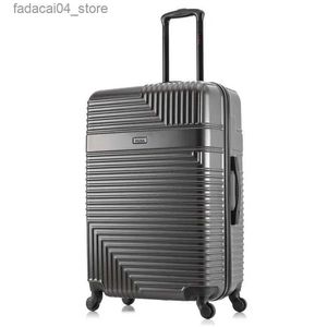 Malas Nova Bagagem Elegante Prata Leve 28 polegadas Resiliência Hardside Bagagem Spinner - para viagens e uso diário. Q240115