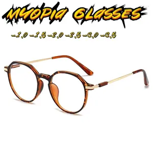 Солнцезащитные очки 1 шт. -1,0 -1,5 -2,0 -2,5 -3,0 -3,5 Женщины Мужчины Близорукость Очки по рецепту INS Оптические очки-пилот Оправа для близоруких очков