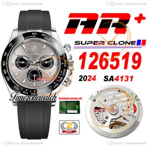 AR+F 126519 SA4131 Otomatik Kronograf Erkek Saat Seramikleri Çember Gri Dial 904L Çelik Oysterflex Kauçuk Süper Sürüm 2024 YENİ ETA CAL TIMEZONEWATCH C3