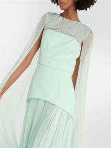 Элегантное вечернее платье с накидкой и рукавами-накидкой для женщин, высокие платья длиной до пола, торжественное платье для выпускного вечера, новое