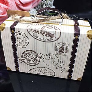 50PCS Mini Traveling Suitcase Candy Boxes Wedding Favor Boxes Party Supplies Bomboniere Favors Holder Birthday Party Ideas292H