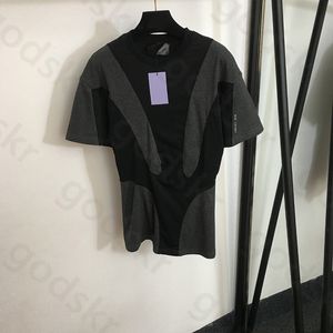 Elegante magro esportes camisa das mulheres designer linha yoga manga curta moletom feminino verão esportes topo