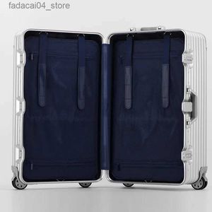 Suitcases Thickened Aluminium Frame Suitcase Universal Wheel Large Capacity Travel Suitcase 32-Inch Trolley Case Large Size Luggage Q240115