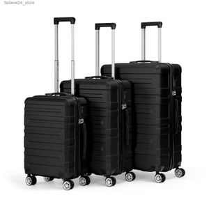 Suitcases 3Pcs Luggage Set ABS Hardshell Travel Suitcase Luggage Bag With Silent Spinner Wheel 20 Inch Large Suitcase Q240115