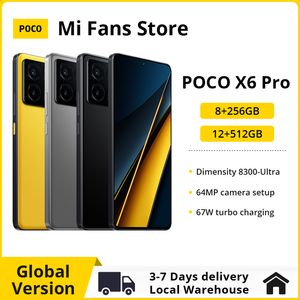 Global Version POCO X6 PRO 5G Smartphone NFC 256 GB/512GB Dimensitet 8300-Ultra 67W laddar 64MP Triple Camera 120Hz 5000mAh