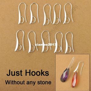 100x DIY Making 925 Sterling Silver Smyckesfynd Hook Earring Pinch Bail Ear Wires For Crystal Stones Beads251K